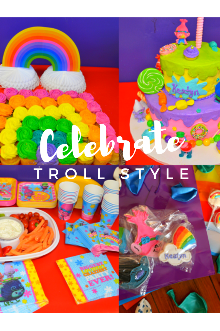 Trolls Party,1st Birthday, Troll Birthday Party, Poppy Baby  Shower,tableware, Girl Birthday, Party Decorations, Trolls Topper  Cake,branch 