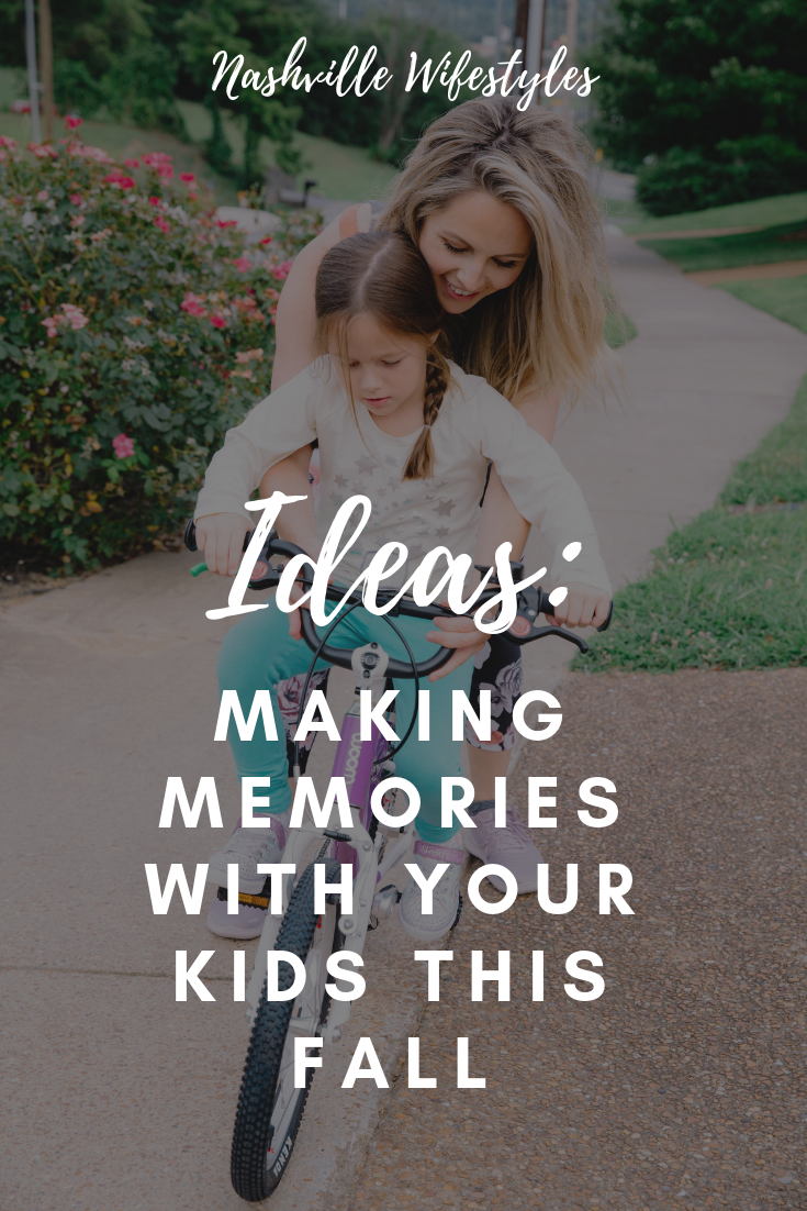Fun Fall Activities With Your Kids || Why Fall Is The BEST - Nashville Wifestyles; When that Tennessee heat calms down and it doesn’t feel miserable to be outside. Fall leaves make me nostalgic of my own childhood as I watch my own kids experience the smells and life in fall. Leaves on the ground, making s’mores by the fire with your parents, going to the pumpkin patch, playing outside until dusk riding bikes. Fall was everything when I was little! I have SO many fond memories of camping and outdoor play. Click to learn how to make memories in the fall with kids.