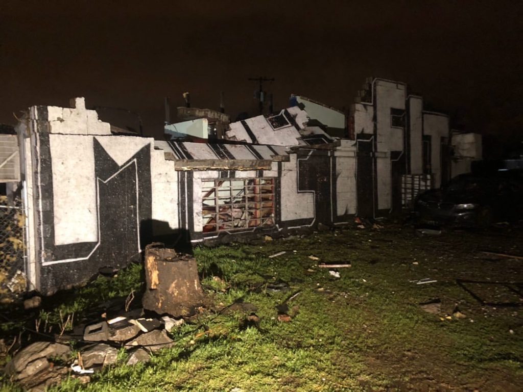 Nashville Tornadoes: How to Help the Victims & the City Of Nashville: info featured by top Nashville blog, Nashville Wifestyles. | Tornado Victims by popular Nashville lifestyle blog, Nashville Wifestyles: image of a building in Nashville destroyed by a tornado. 