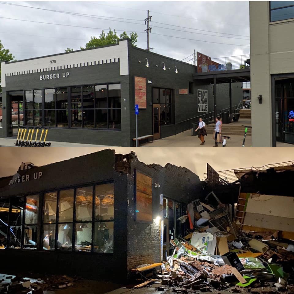 Nashville Tornadoes: How to Help the Victims & the City Of Nashville: info featured by top Nashville blog, Nashville Wifestyles. | Tornado Victims by popular Nashville lifestyle blog, Nashville Wifestyles: image of building in Nashville destroyed by a tornado. 