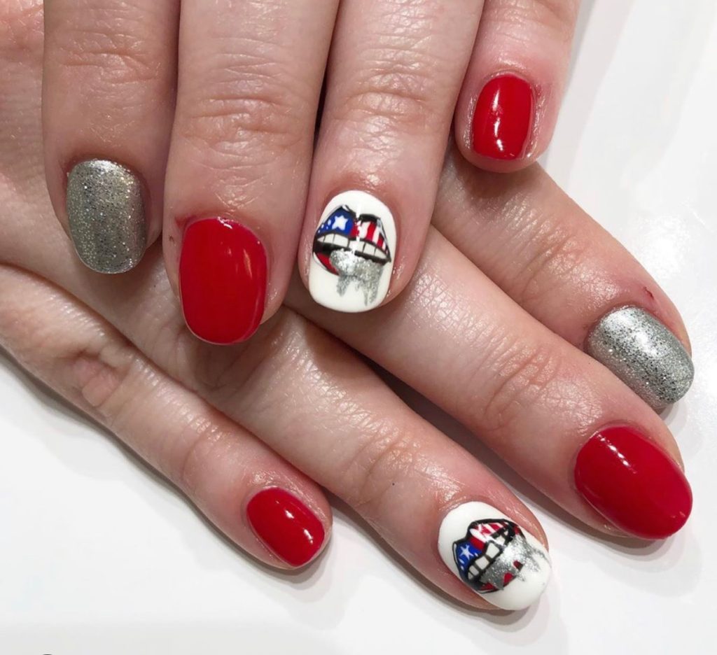 Bright Summer Nails by popular Nashville beauty blog, Nashville Wifestyles: image of patriotic nails. 