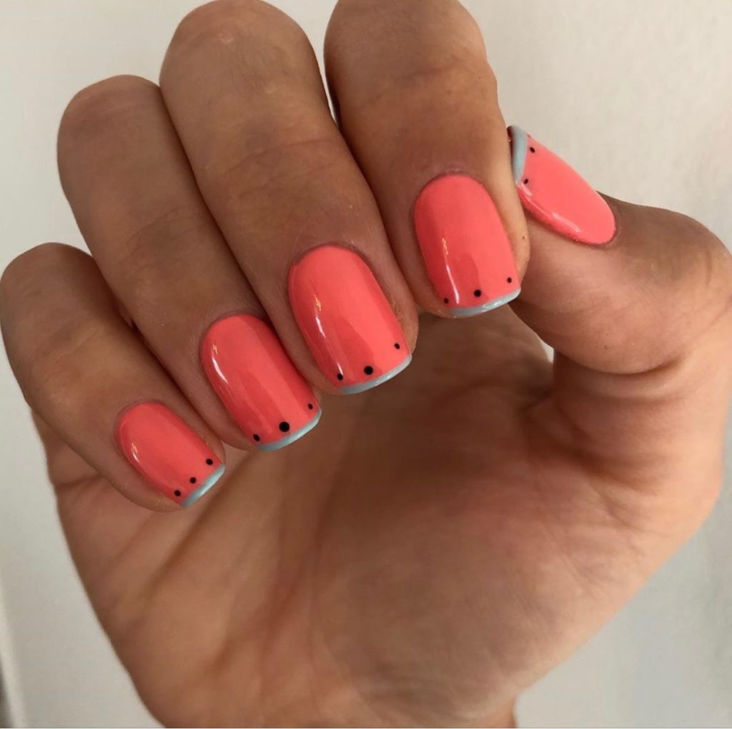 Bright Summer Nails by popular Nashville beauty blog, Nashville Wifestyles: image of watermelon nails. 