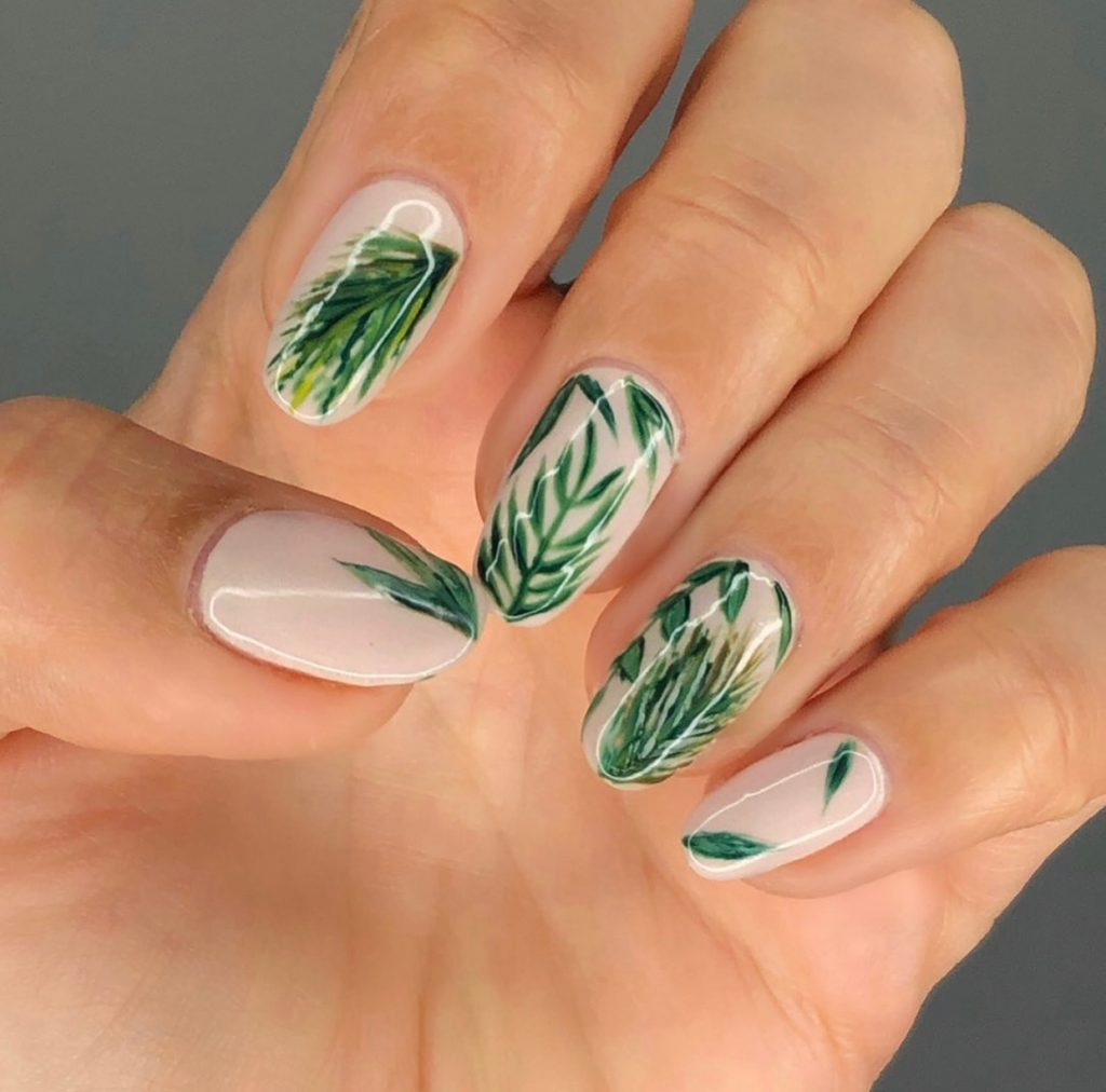 Bright Summer Nails by popular Nashville beauty blog, Nashville Wifestyles: image of botanical nails.