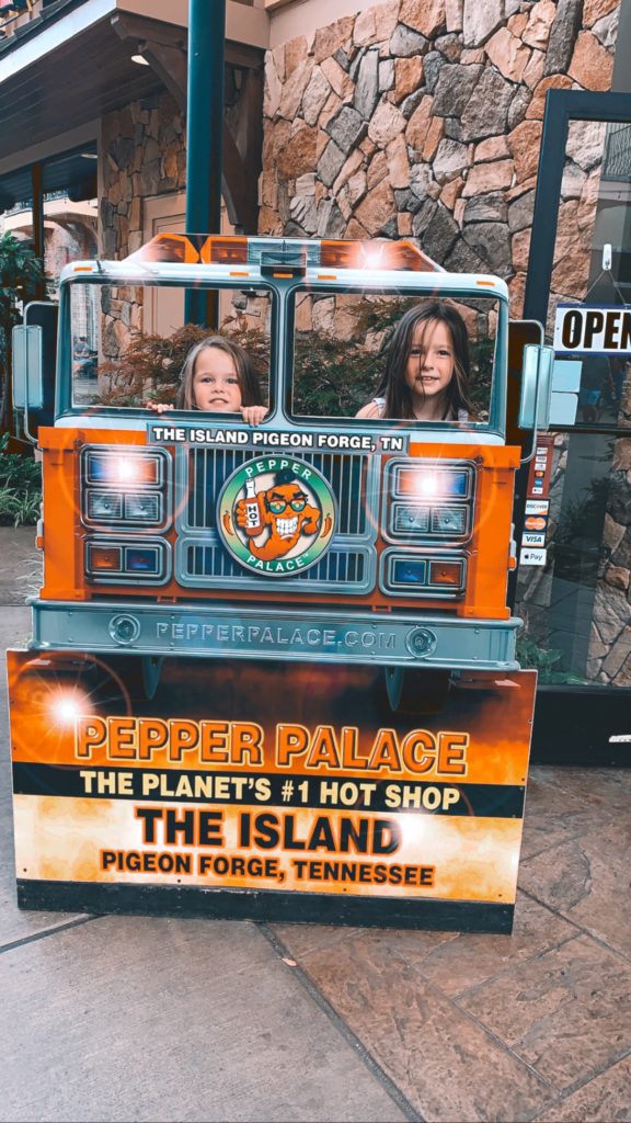 Pigeon Forge TN by popular Nashville travel blog, Nashville Wifestyles: image of two young girls at The Island. 