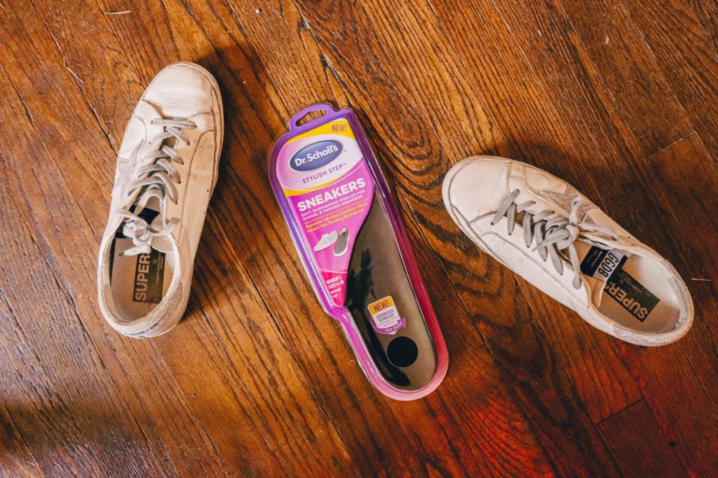 How to Relieve Sore Feet by popular Nashville lifestyle blog, Nashville Wifestyles: image of Dr. Scholl's sneakers inserts. 