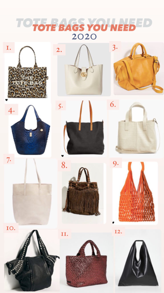 Tote Bags by popular Nashville fashion blog, Nashville Wifestyles: collage image of tote bags. 