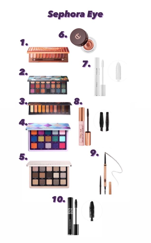 Sephora Spring Sale by popular Nashville beauty blog, Nashville Wifestyles: collage image of Sephora eye makeup products. 