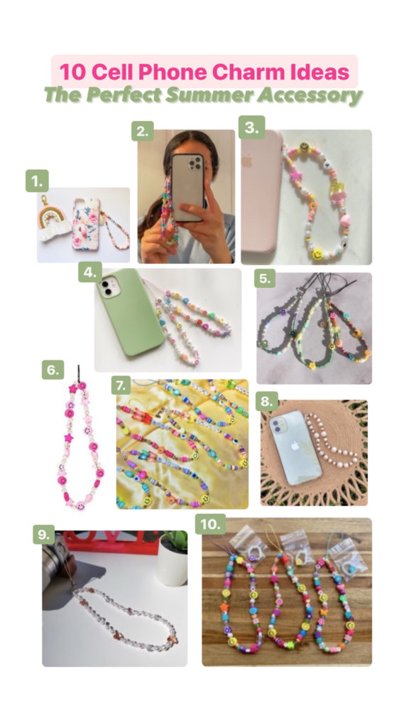 Top Nashville Lifestyle blogger, Nashville Wifestyles shares her 10 cell phone charm ideas that are perfect for accessories this summer!