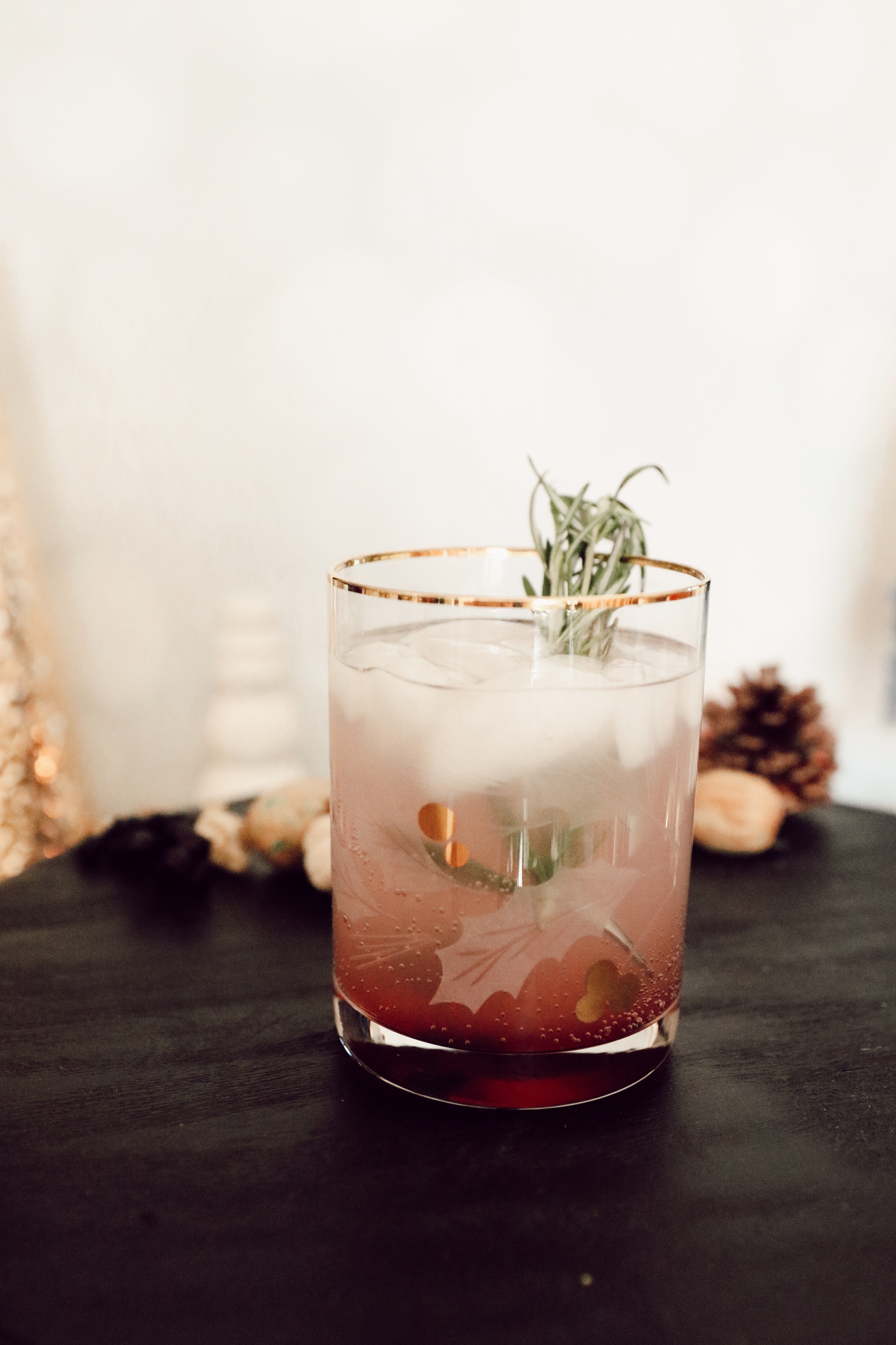 Top Nashville Lifestyle blogger, Nashville Wifestyles shares her Easy 3 Ingredient Holiday Cocktail, Rudolph's Ruby Nose Rhubarb Fizz!